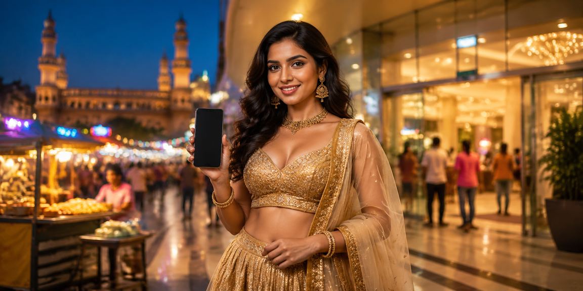 Indian woman celebrating with casino chips and cards